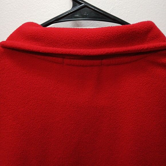 Lands End 1/4 Zip Fleece Pullover RED Womens Medium/Tall WARM COZY Jacket - Picture 11 of 16